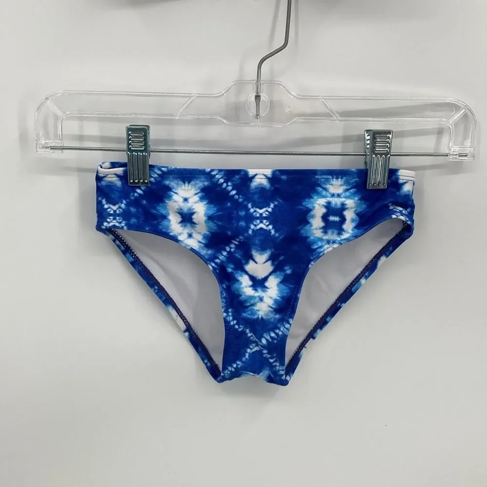Dolphin Love Two Piece Swimsuit Blue Tie Dye Cropped Top Bikini Bottom girls 5